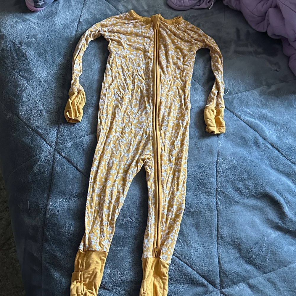 Little Sleepies Yellow Floral Footie
